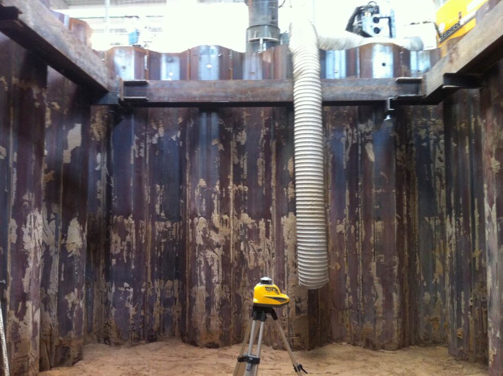 Lärmschutzwände, Berliner Verbau, Industriebau, Pfahlgründungen, Rammrohrgründungen, Spundwände der Krebs Ingenieurbau GmbH